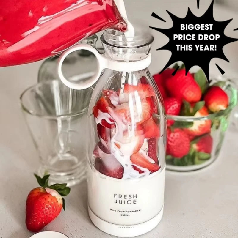420ml Electric Juicer Mini Wine Bottle Blender Fruit Mixers 6 Blades Charging Juicer Cup Small Household Portable Juicer Blender
