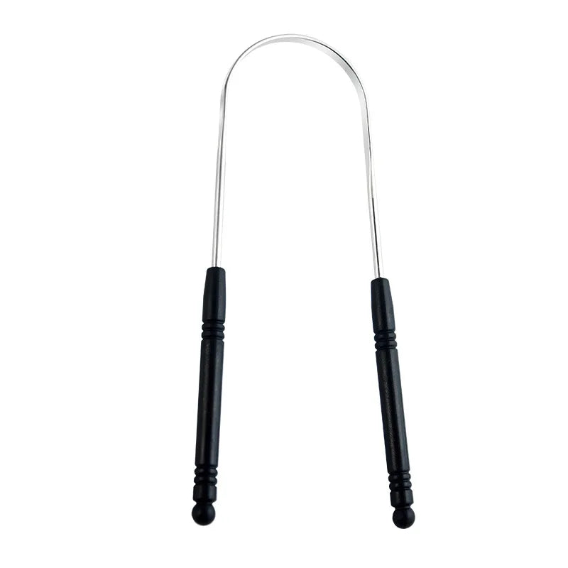 Stainless Steel Tongue Scraper Set For Adult Ergonomic Metal Tongue Cleaner Oral Brush U-shape Easy To Clean Reduce Bad Breath