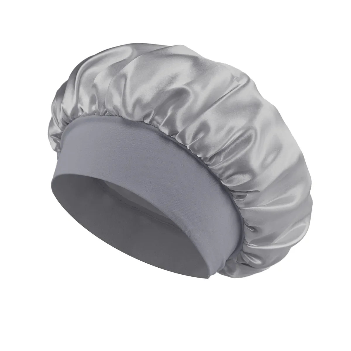 Satin Sleep Bonnet – Wide-Brim Hair Care Hat with Elastic Band