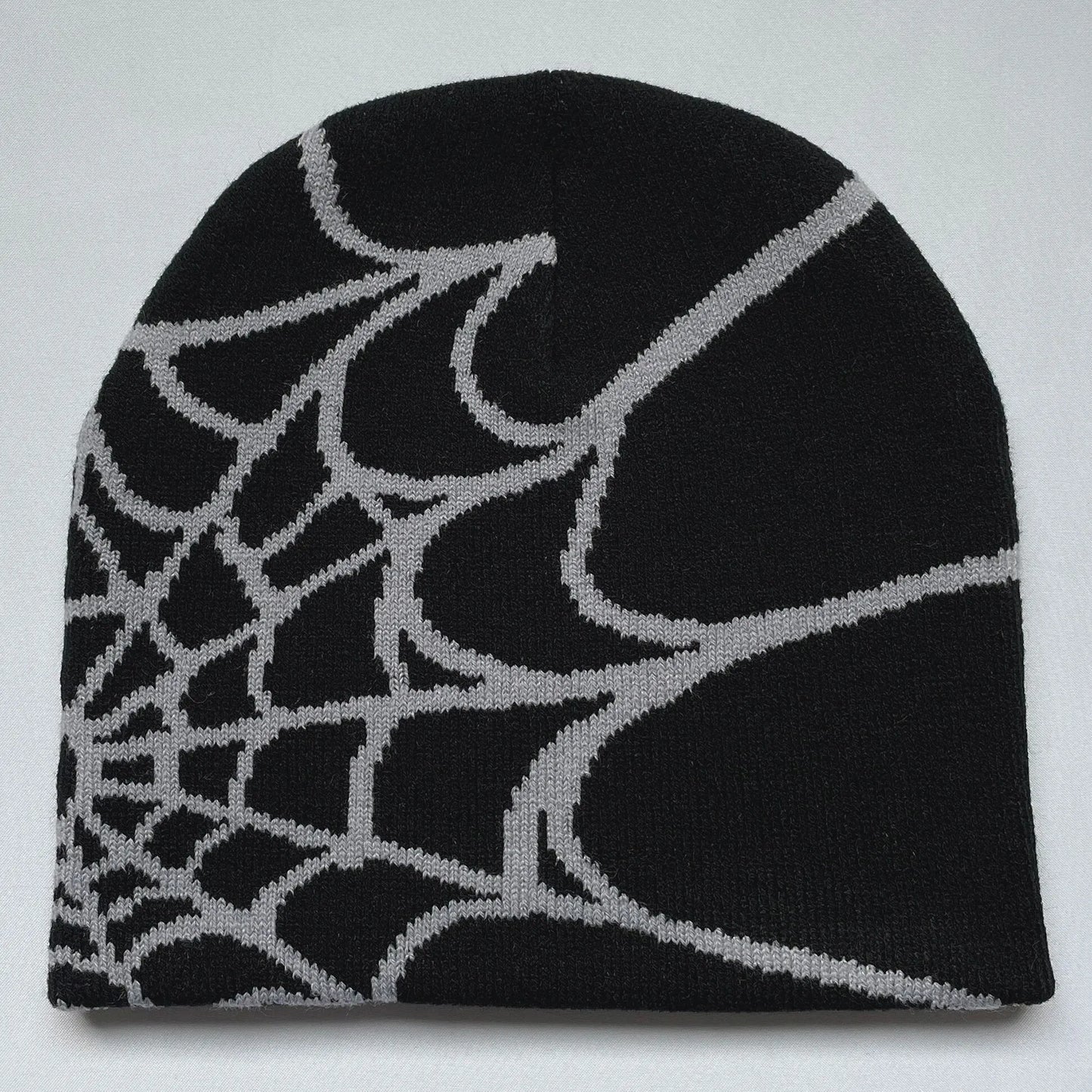 Y2K Spider Web Knit Beanie – Unisex Winter Hat