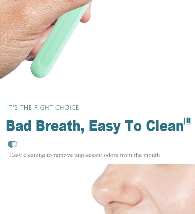 Stainless Steel Tongue Scraper Set For Adult Ergonomic Metal Tongue Cleaner Oral Brush U-shape Easy To Clean Reduce Bad Breath