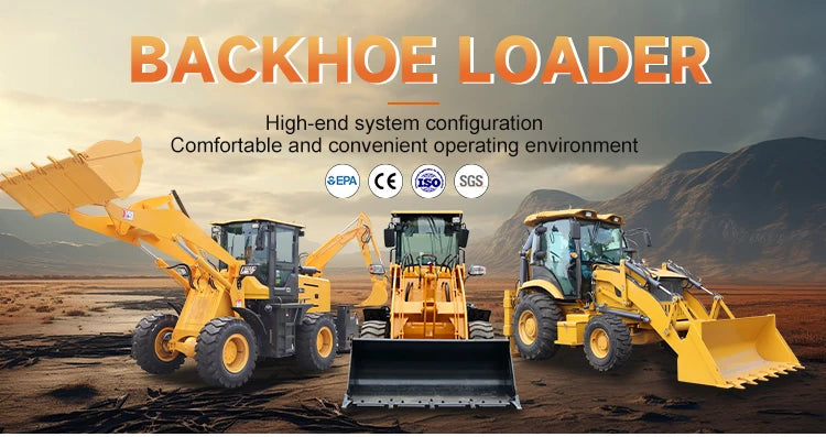 EACHAN Diesel 4 Wheel Backhoe Loader Farm Backhoe Loader Excavator Earth-moving Machinery Hydraulic Backhoe Loader Customized