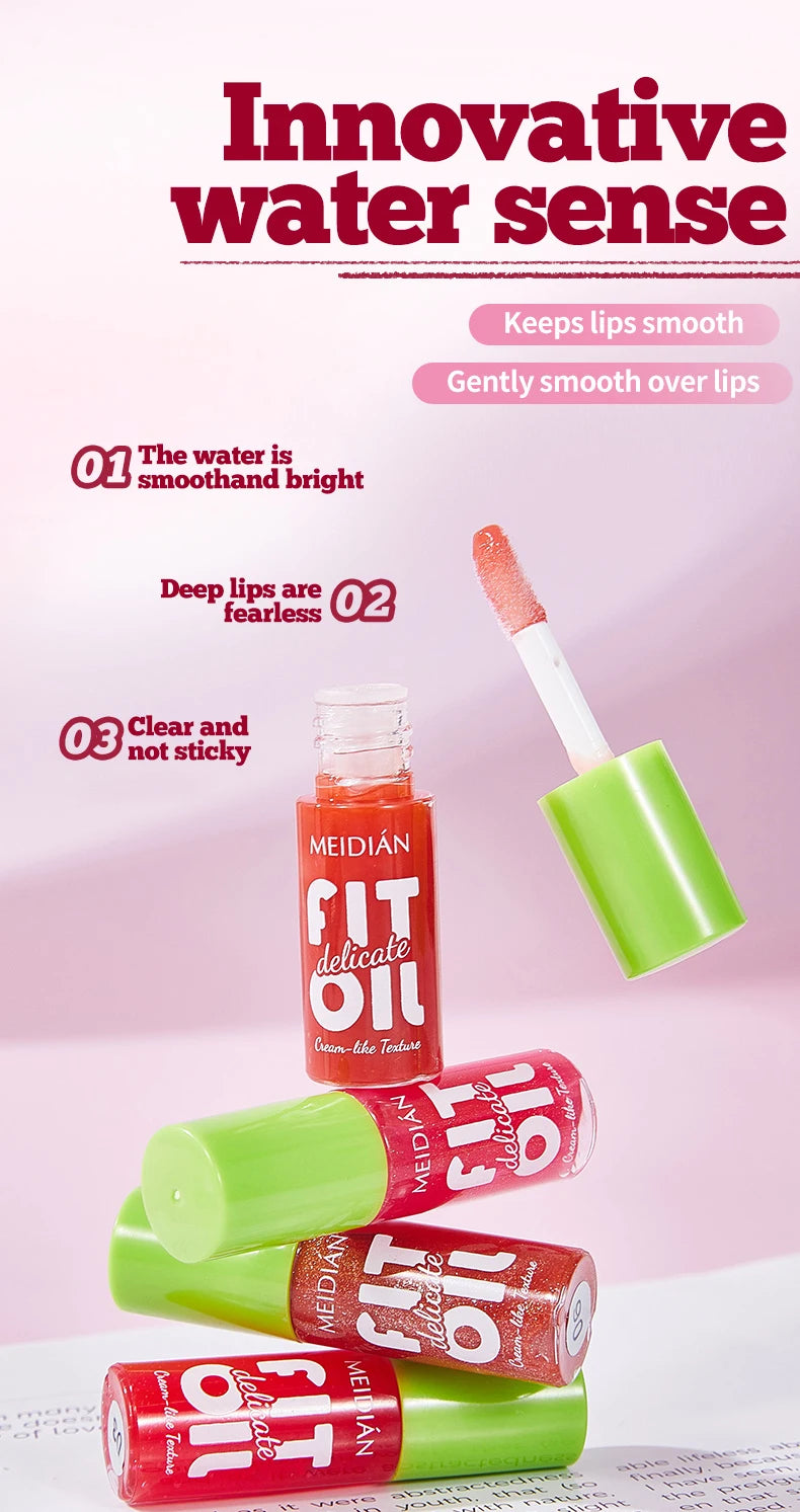 6-pack moisturizing and brightening lip oil set, berry color, waterproof and sweat proof, ideal Christmas gift for girls