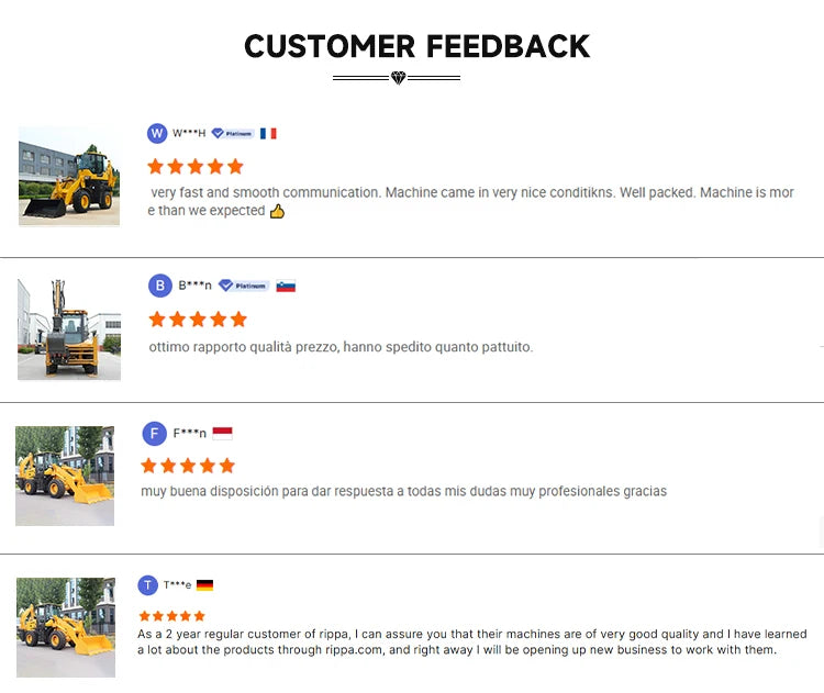 EACHAN Diesel 4 Wheel Backhoe Loader Farm Backhoe Loader Excavator Earth-moving Machinery Hydraulic Backhoe Loader Customized
