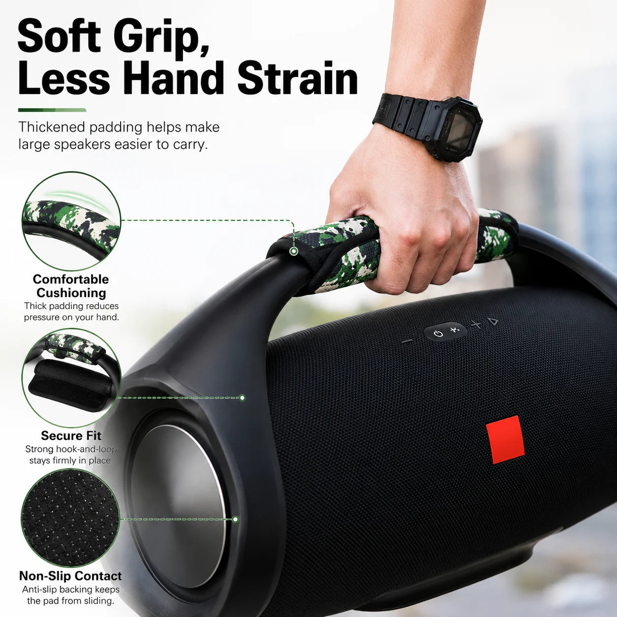 Thickened Speaker Handle Cover Wristband Pad Lightweight Anti Slip Strap for JBL Boombox 4/3/2/1