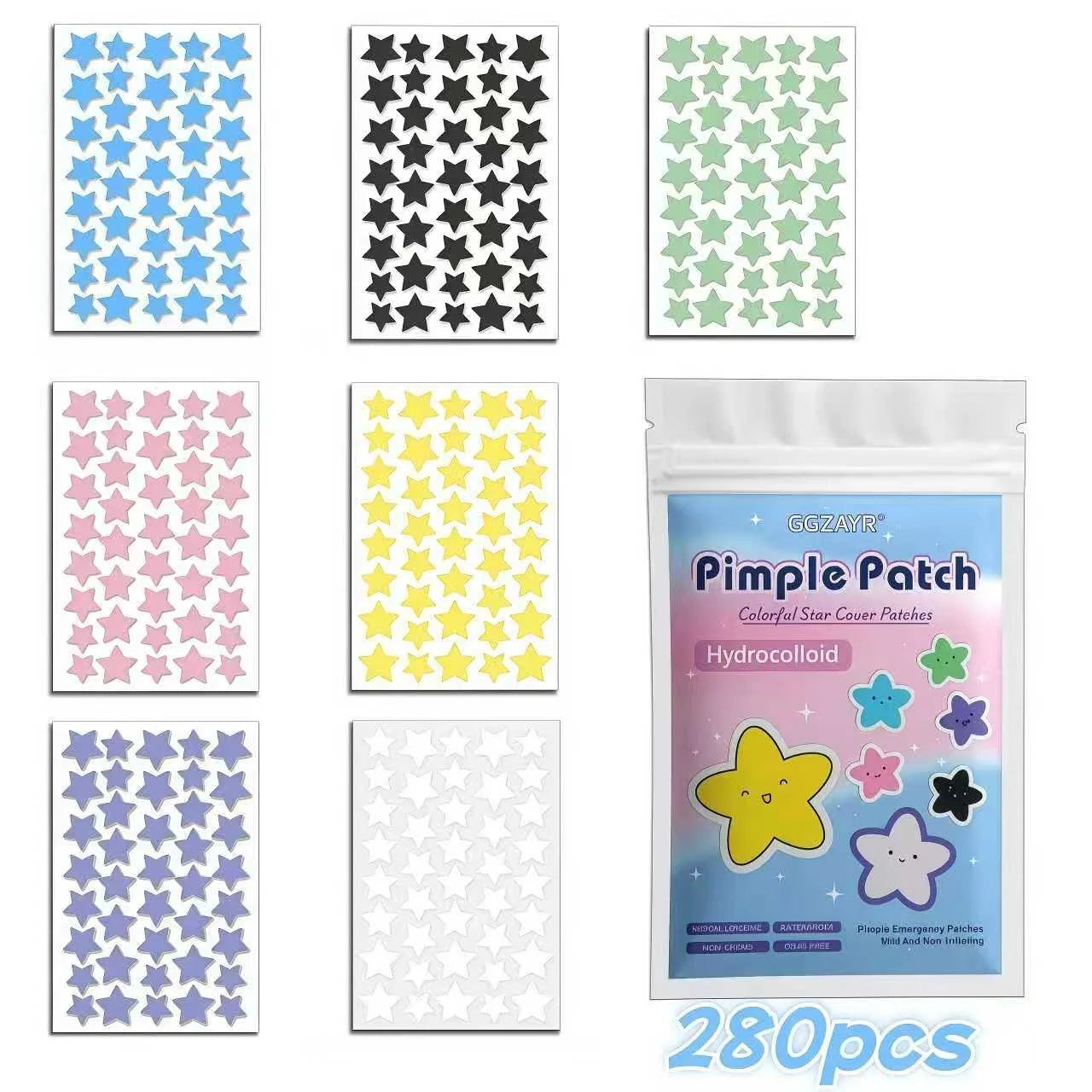 Star Pimple Patches | Invisible Hydrocolloid Acne Dots (280–1680 pcs)
