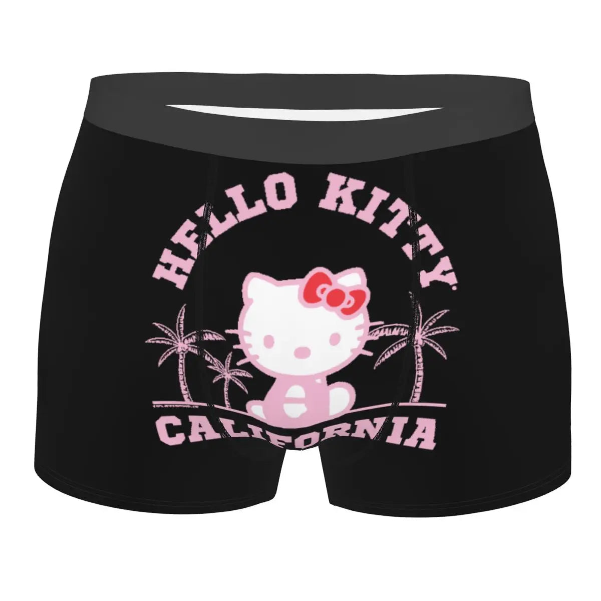 Custom Cartoon Cute Hello Cat Mangas Underwear Men Print Classical Boxer Shorts Panties Briefs Breathable Underpants