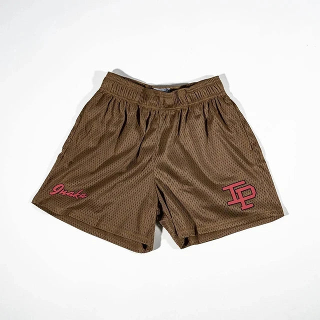 Summer Men's INAKA IP Animal Print Mesh Shorts Drawstring Elastic Waist Breathable Quick Dry Gym Workout Fitness Casual Pants