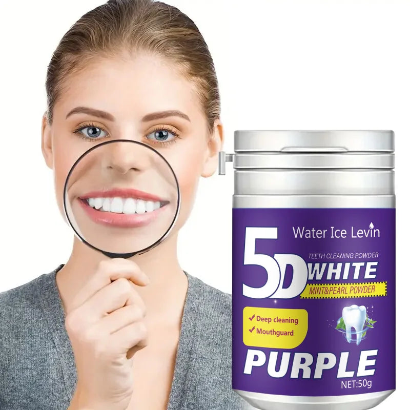 Purple Teeth Whitening Powder — Enamel-Safe Stain Remover (50g)