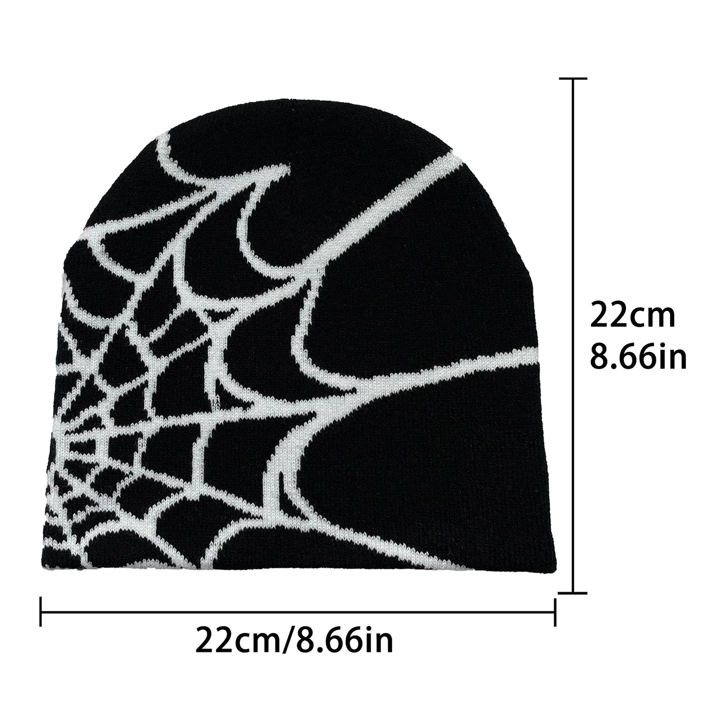 Y2K Spider Web Knit Beanie – Unisex Winter Hat