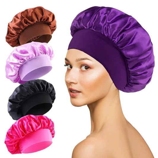 Satin Silk Sleep Bonnet – Hair Wrap Cap for Long & Curly Hair