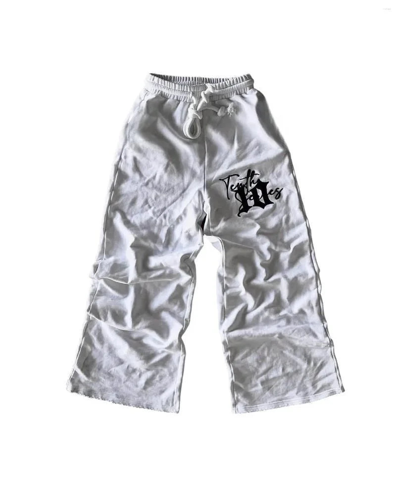 2026 Fashion American Letter Patch Retro Design Y2K Pants Baggy Sweatpants Men Hip Hop Gothic Elastic Waist Jogging Casual Pants