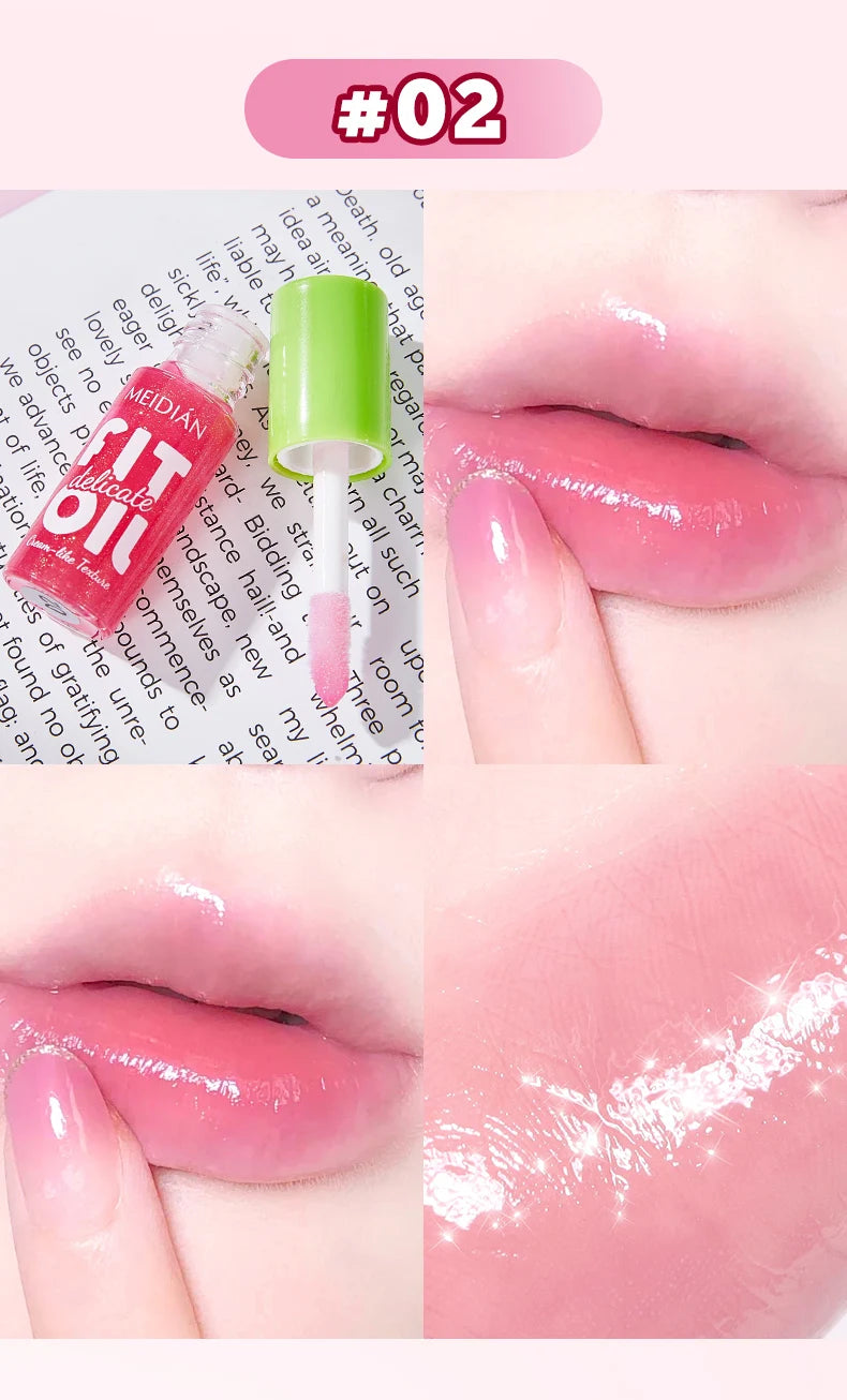 6-pack moisturizing and brightening lip oil set, berry color, waterproof and sweat proof, ideal Christmas gift for girls
