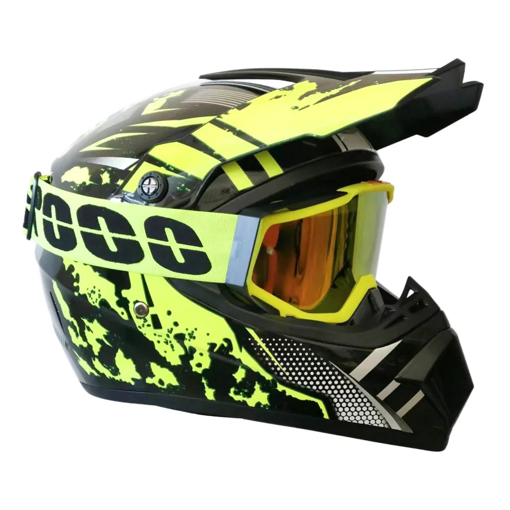 Kids Off-Road Champion Helmet DOT Certified Full Face MX & Dirt Bike Helmet w/ Goggles