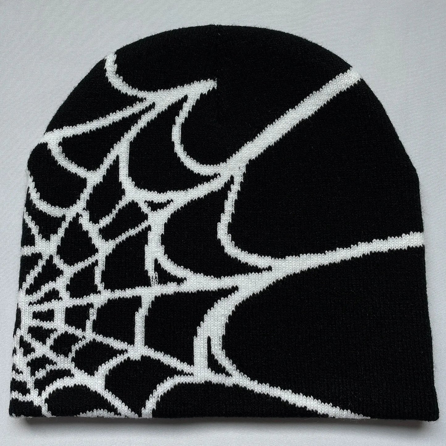 Y2K Spider Web Knit Beanie – Unisex Winter Hat