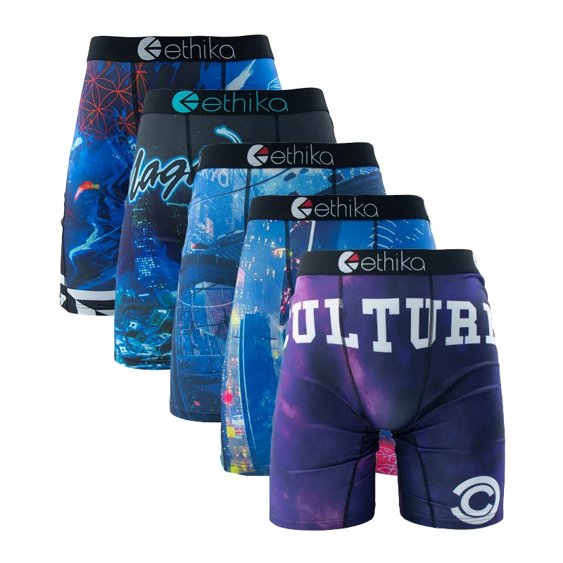 5-Pack Men's Breathable Mesh Boxer Briefs – Plus Size L-3XL Swim Trunks Underwear