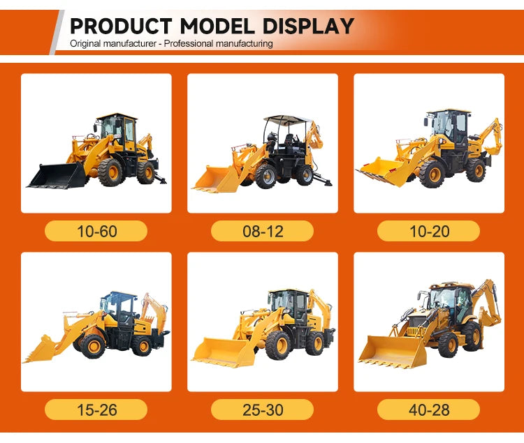EACHAN Diesel 4 Wheel Backhoe Loader Farm Backhoe Loader Excavator Earth-moving Machinery Hydraulic Backhoe Loader Customized