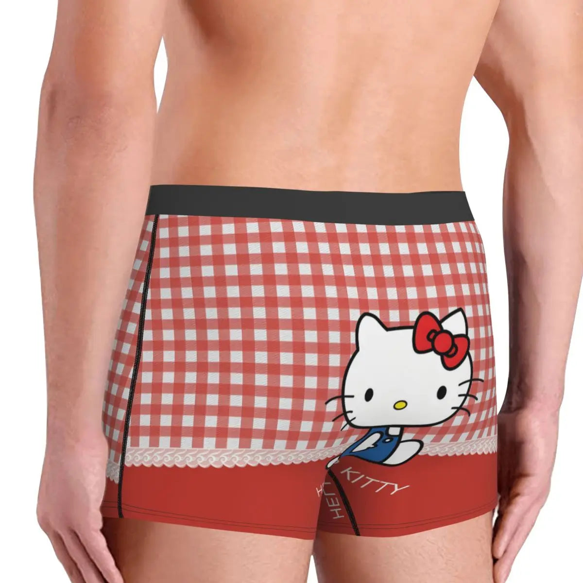 Custom Cartoon Cute Hello Cat Mangas Underwear Men Print Classical Boxer Shorts Panties Briefs Breathable Underpants