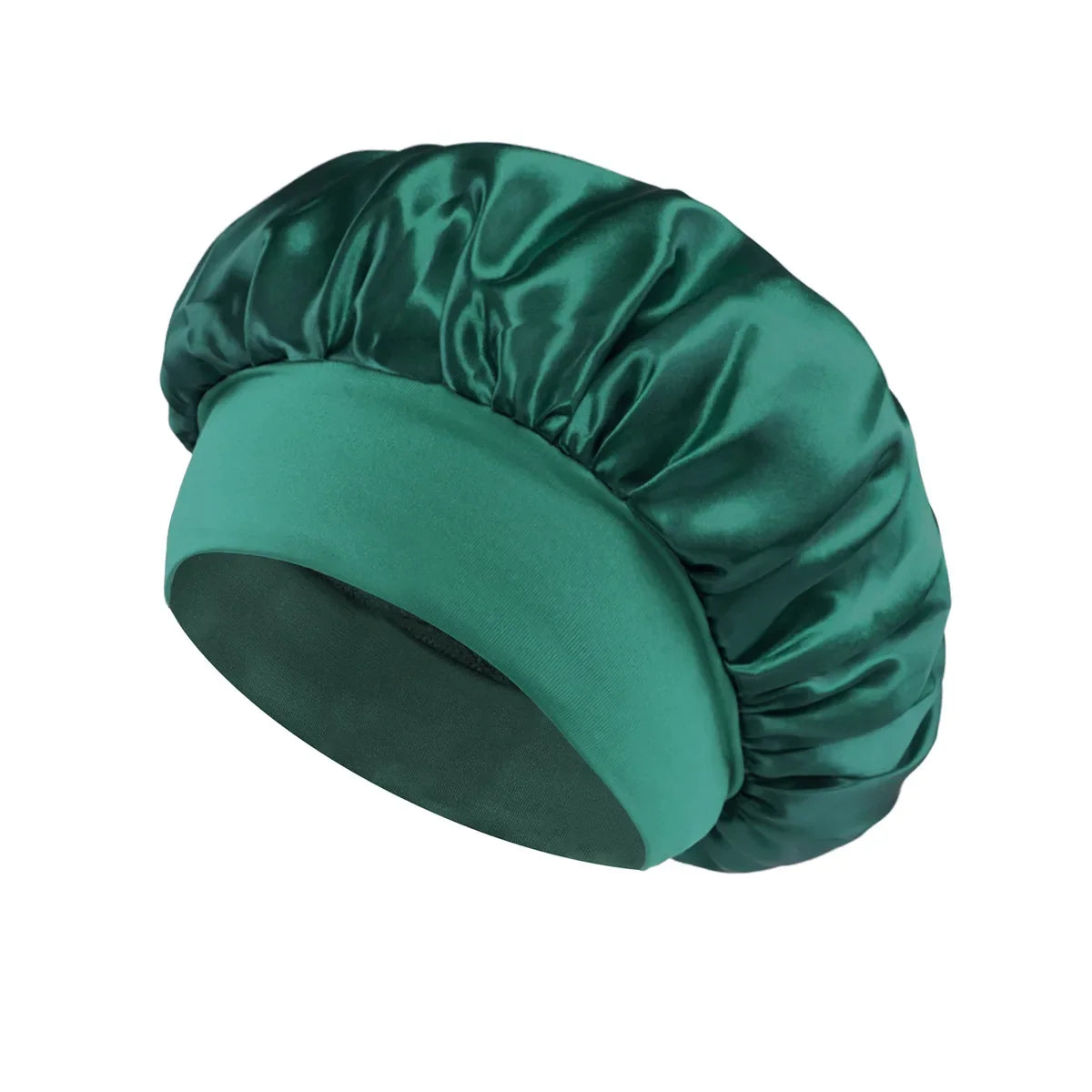 Satin Sleep Bonnet – Wide-Brim Hair Care Hat with Elastic Band