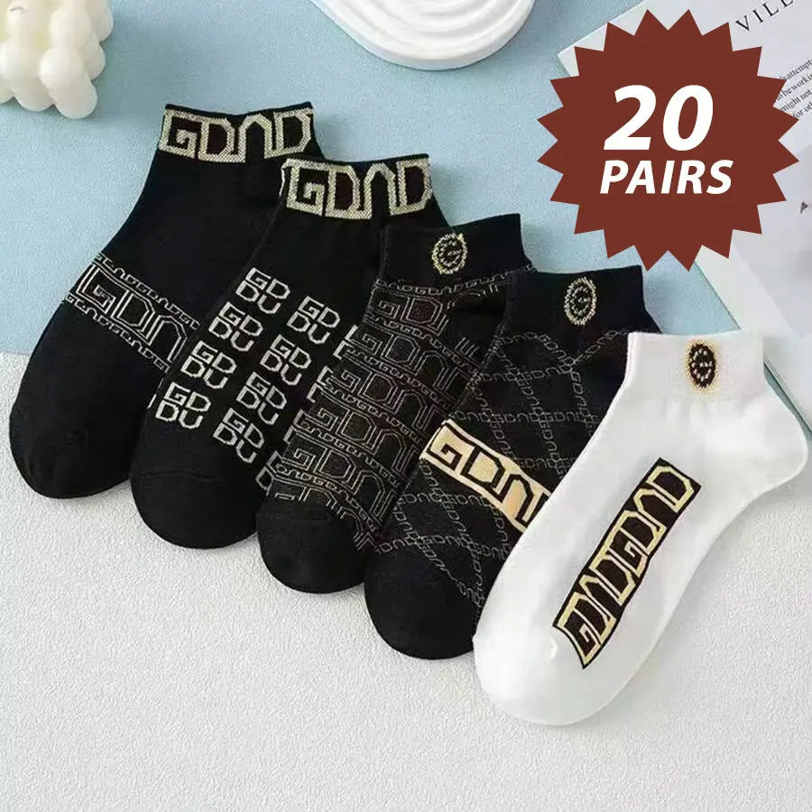 Men's Low-Cut Socks Multi-Pack | Breathable, Anti-Odor (5–20 Pairs)