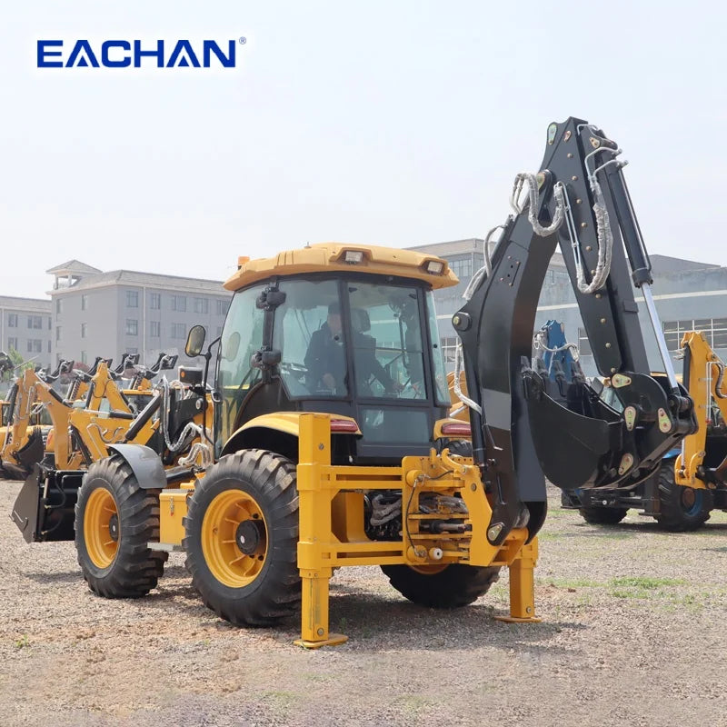 Free Shipping 4WD Hydraulic Backhoe Loader Earth-moving Machinery Backhoe Loader Farm Wheel Loader Excavator Shovel Customized