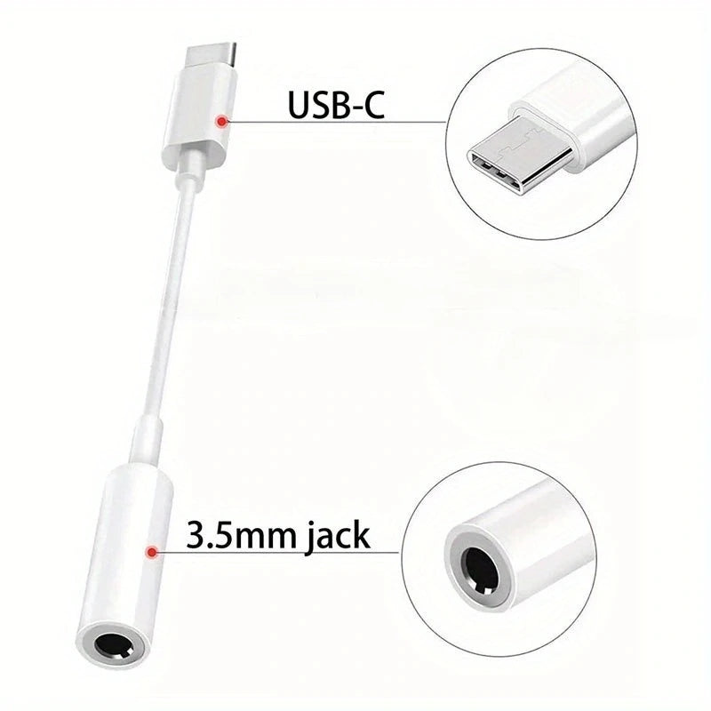 USB C to Audio Adapter,ype C to 3.5mm Female Headphone Jack Hi-Res DAC Cable, Digital Audio Adaptor Dongle Earphone Cable Conver