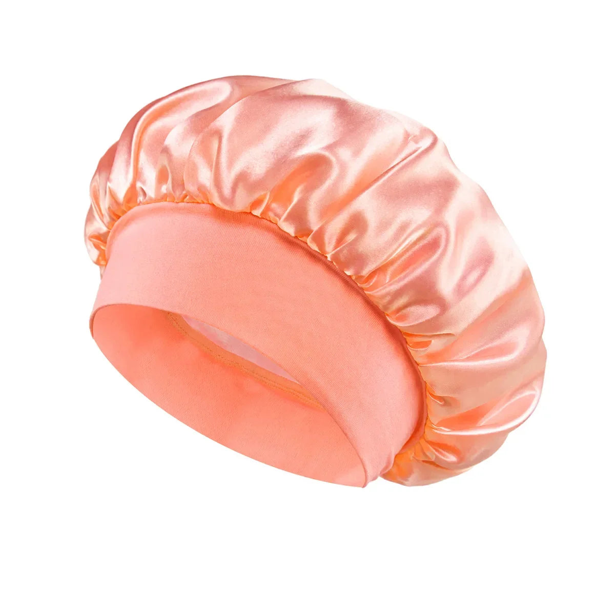 Satin Sleep Bonnet – Wide-Brim Hair Care Hat with Elastic Band