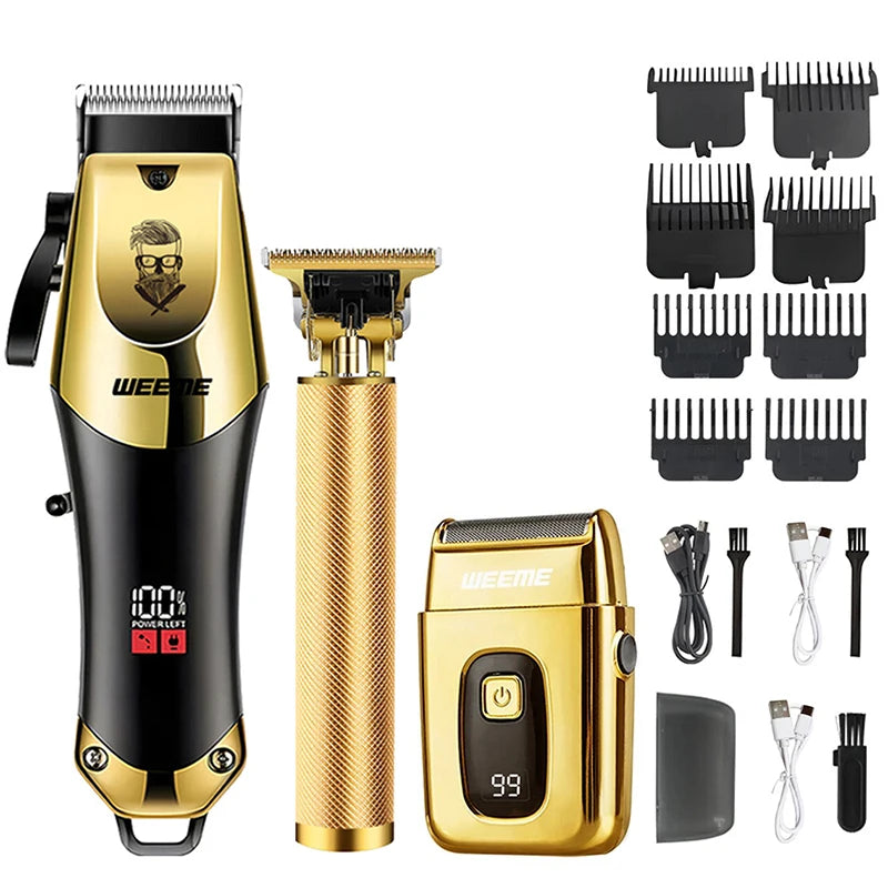 Vintage T9 Machine Electric Professional Hair Clippers Beard Clipper Rechargeable Men's Shaver Hair Trimmer Kit Boyfriend Gift