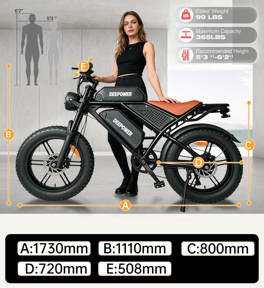 DEEPOWER S8Advance 3500W48V60Aelectric bicycle all-terrain mountain Ebike wide-tire adultssnow and deserts to ride electric Bike