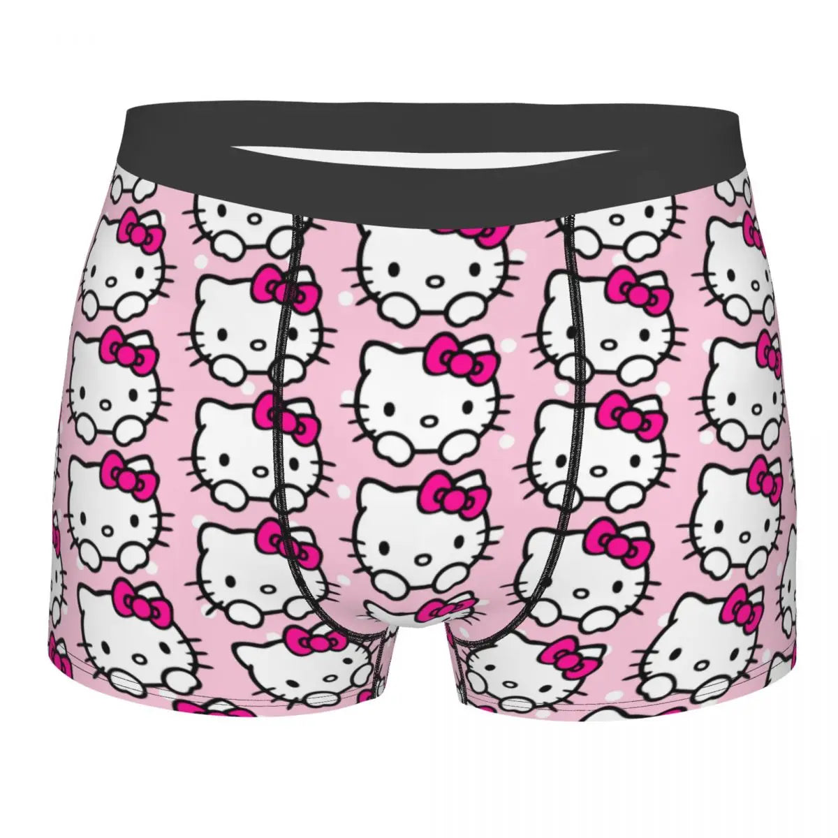 Custom Cartoon Cute Hello Cat Mangas Underwear Men Print Classical Boxer Shorts Panties Briefs Breathable Underpants