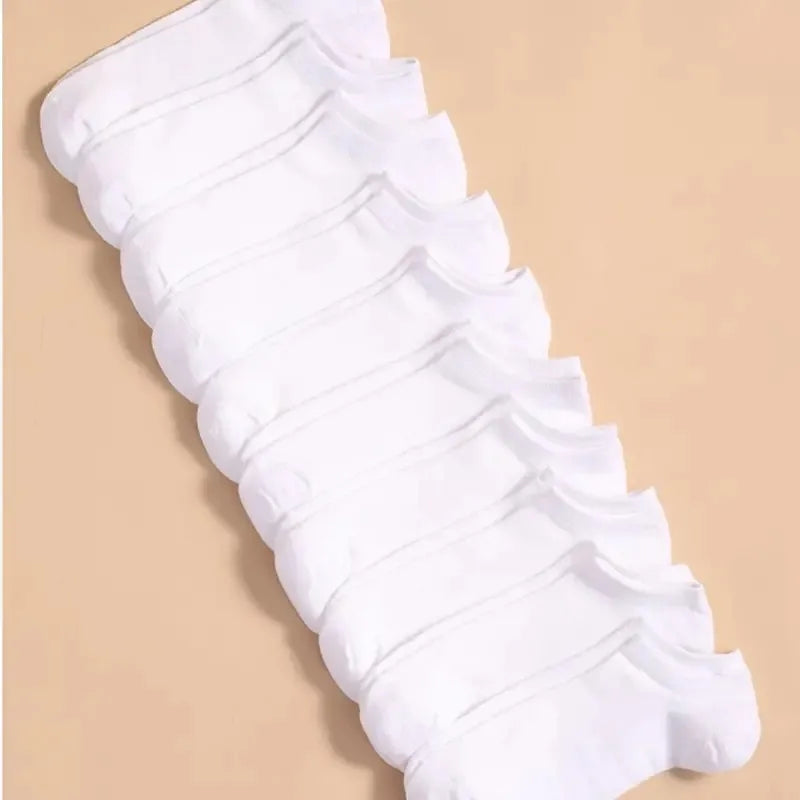10 or 20pairs Unisex Casual Plain Color Boat Socks Thin Breathable Comfy Anti-odor Low Cut Ankle Socks for Men Women Lightweight
