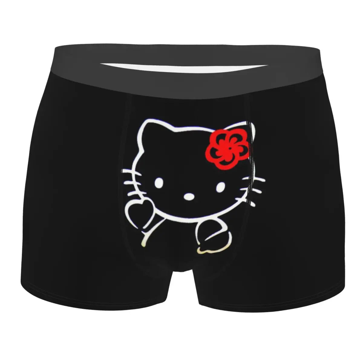 Custom Cartoon Cute Hello Cat Mangas Underwear Men Print Classical Boxer Shorts Panties Briefs Breathable Underpants