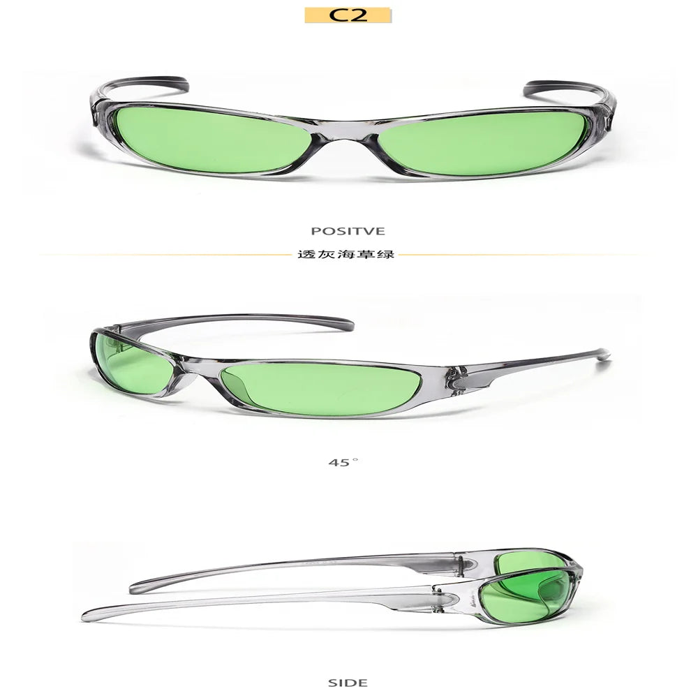 Retro Y2K Silver Sunglasses – UV400 Polarized, Unisex
