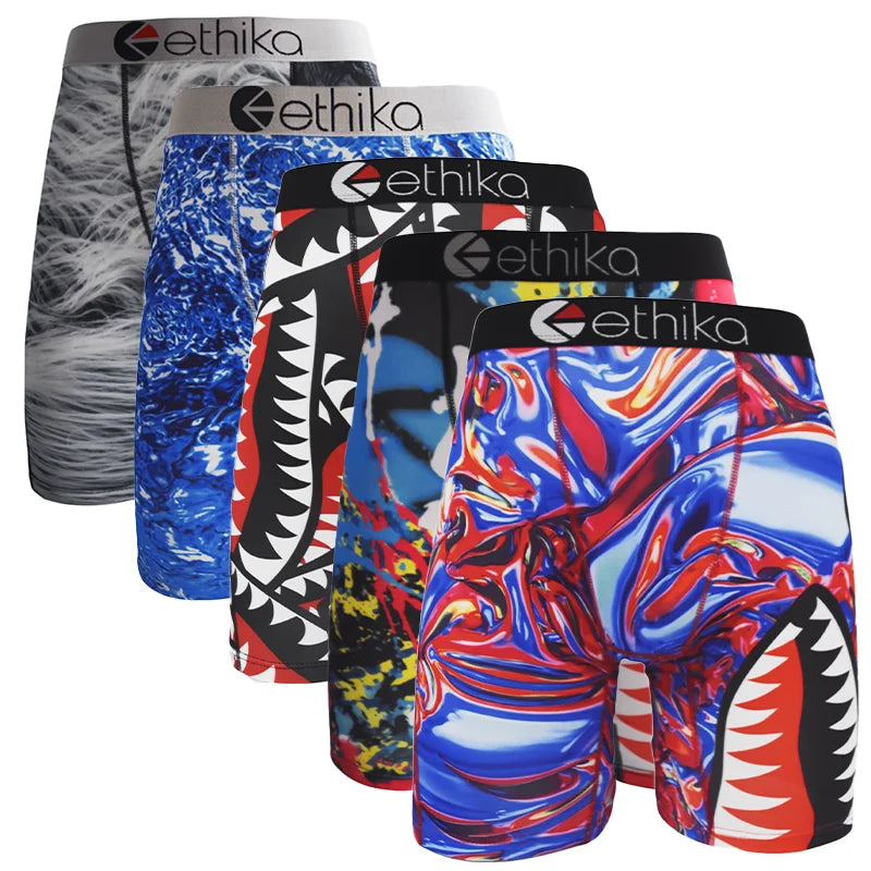 Men's Polyester Solid Color Boxer Briefs Quick-Dry Underwear S-XXXL Size Lightweight Elastic
