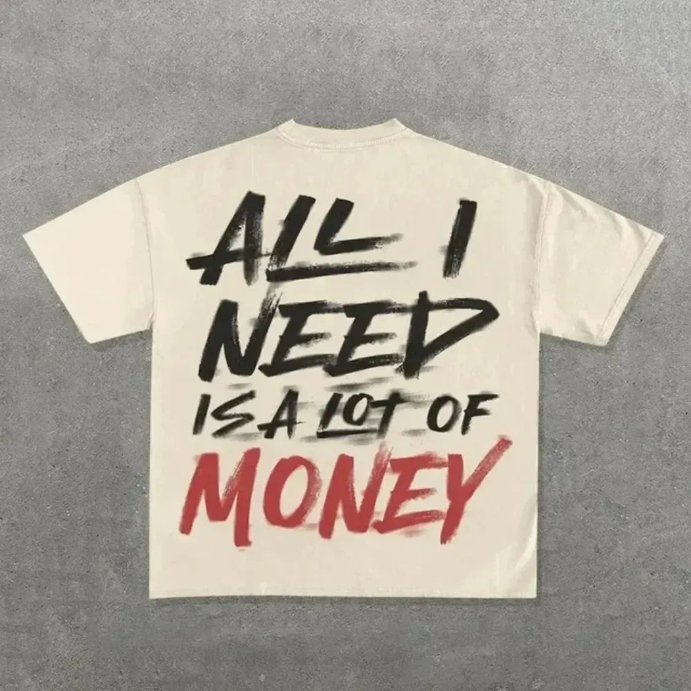 2026 Ins Street Y2k T-shirt Men's Harajuku Hip-hop Printed Casual Cotton Round Neck T-shirt Women's Gothic Short-sleeved Shirt