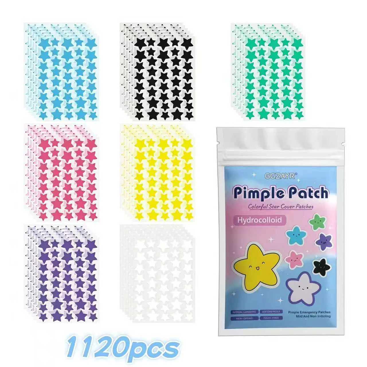 Star Pimple Patches | Invisible Hydrocolloid Acne Dots (280–1680 pcs)