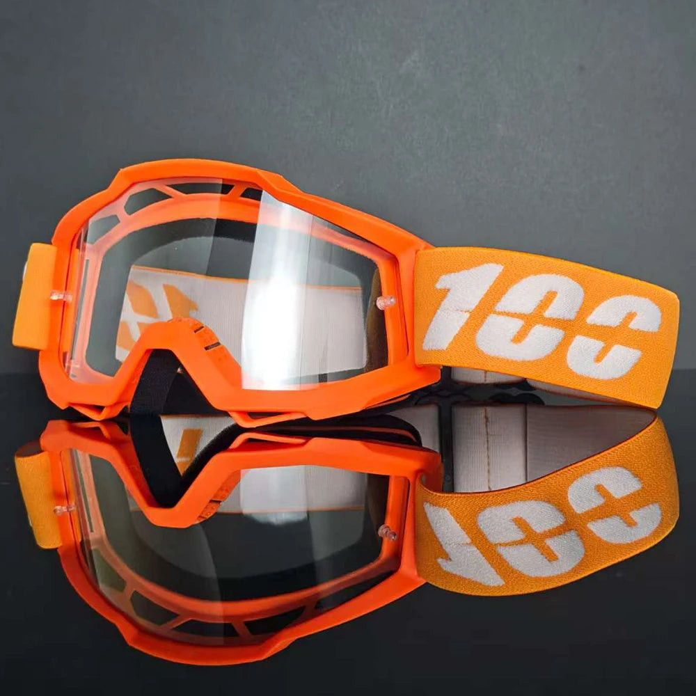 Durable Motorcycle Racing Goggles Clear PC Lens Anti Wind Off-road Motorbike Glasses