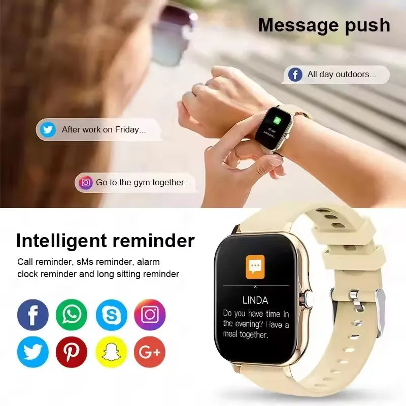 Full Touch Screen Fitness Smart Watch | Bluetooth Call, Heart Rate & Sleep Tracker