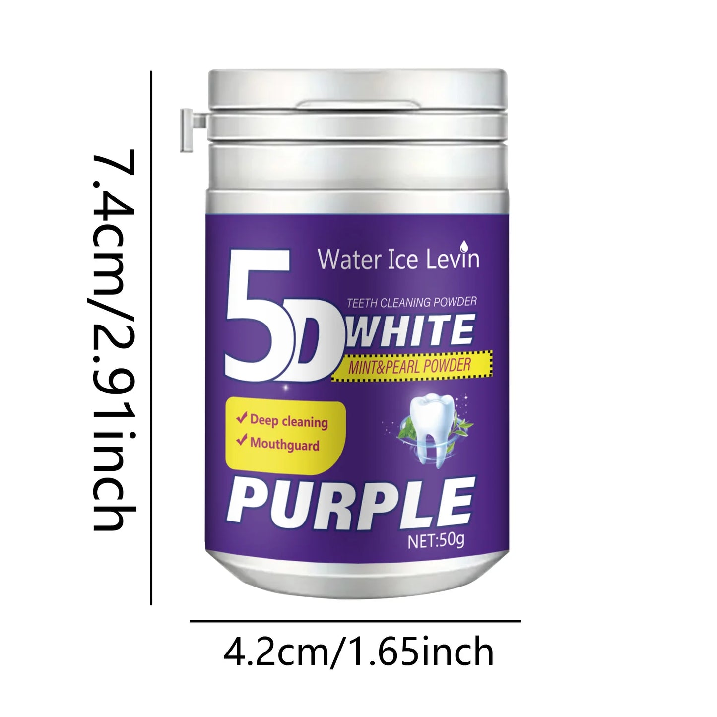 Purple Teeth Whitening Powder — Enamel-Safe Stain Remover (50g)