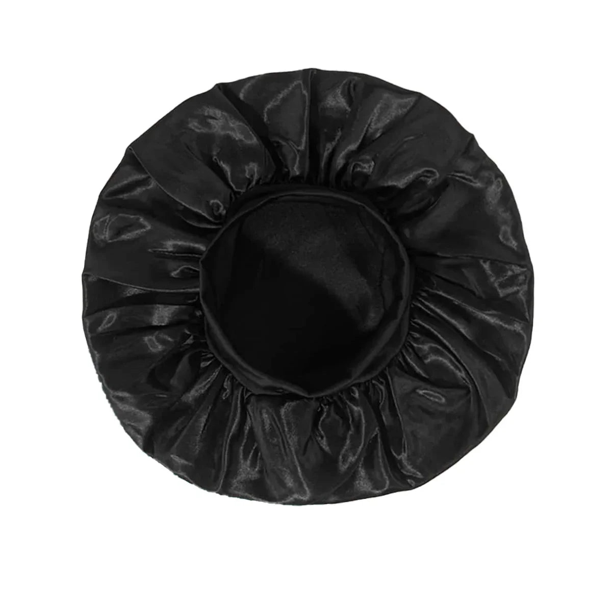 Satin Sleep Bonnet – Wide-Brim Hair Care Hat with Elastic Band