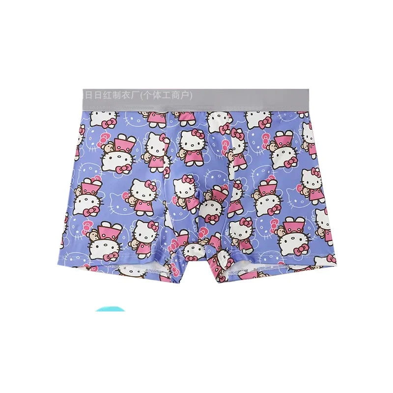 Cute Cartoon Print Sports Boxer Brief – Plus Size Breathable Unisex Underwear