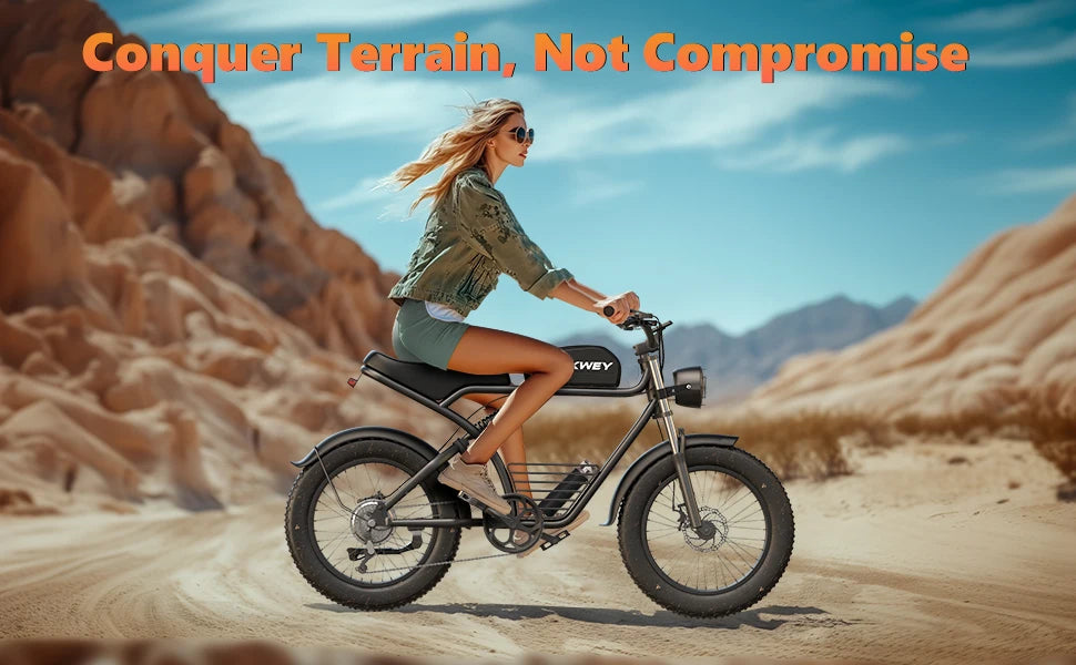 KICKWEY K7 Electric Bike, Off-Road Electric bicycle, Full Suspension E-Bike, 20" Fat Tire All-Terrain Electric Dirt bike, Ebike