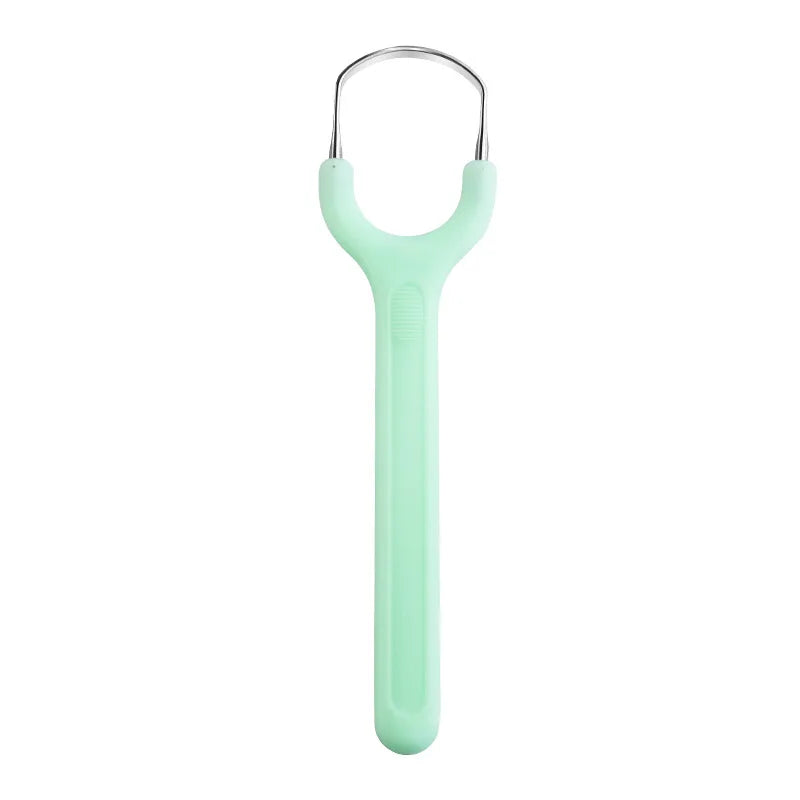 Stainless Steel Tongue Scraper Set For Adult Ergonomic Metal Tongue Cleaner Oral Brush U-shape Easy To Clean Reduce Bad Breath