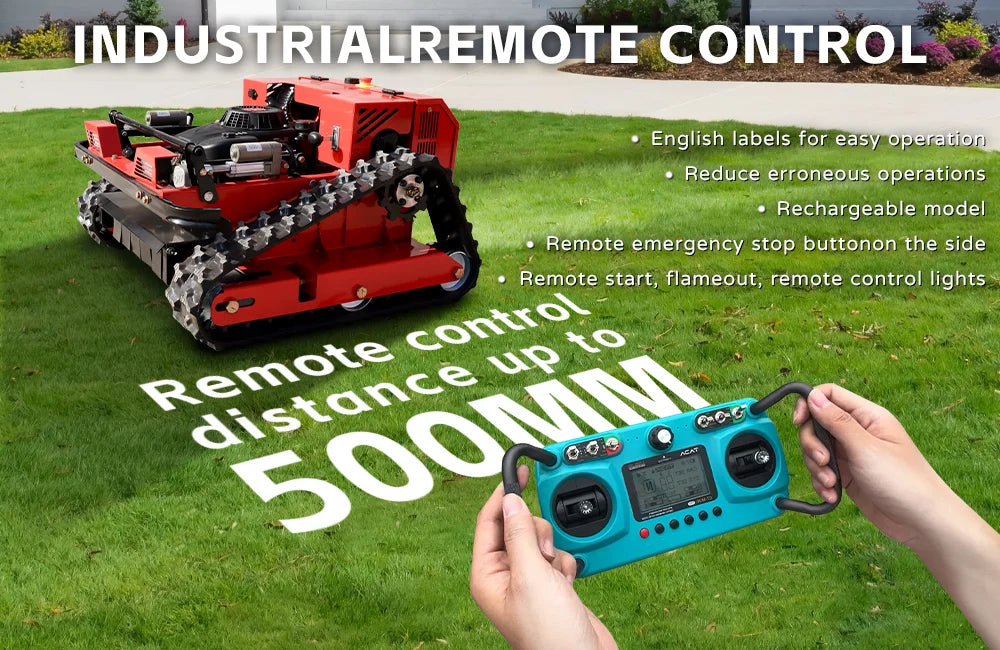 Ergonomic Lawn Mower Rremote Controlled Cordless 500MM With LED light Zero Turn Lawnmower Powerful Golf Course Customized