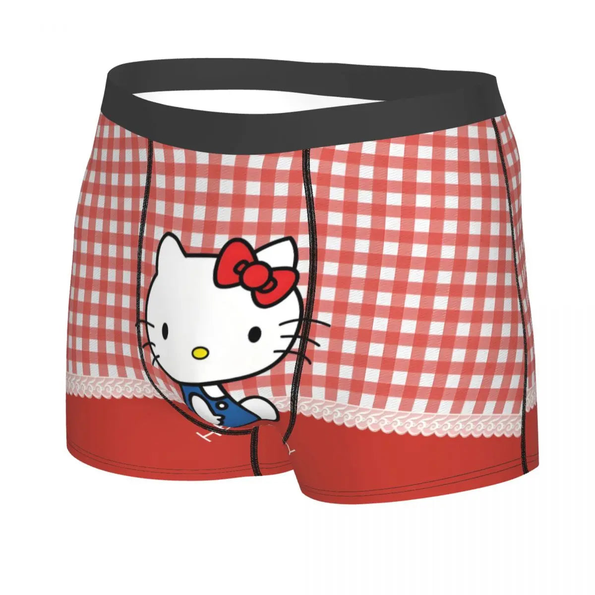 Custom Cartoon Cute Hello Cat Mangas Underwear Men Print Classical Boxer Shorts Panties Briefs Breathable Underpants