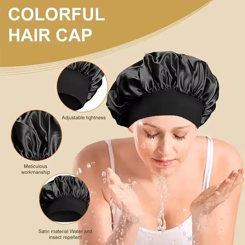 Satin Silk Sleep Bonnet – Hair Wrap Cap for Long & Curly Hair
