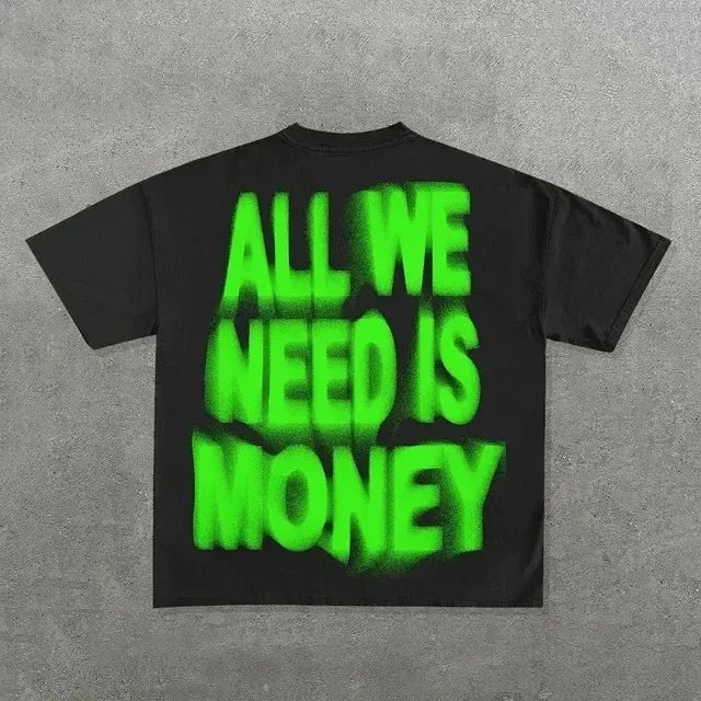 2026 Ins Street Y2k T-shirt Men's Harajuku Hip-hop Printed Casual Cotton Round Neck T-shirt Women's Gothic Short-sleeved Shirt