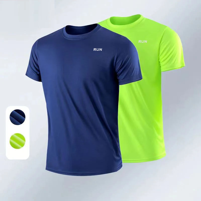 Men Fitness Gym t-Shirt Quick Dry Sport Running Shirts Man Short Sleeve Bodybuilding Top Training Football Jersey Man Sportswear