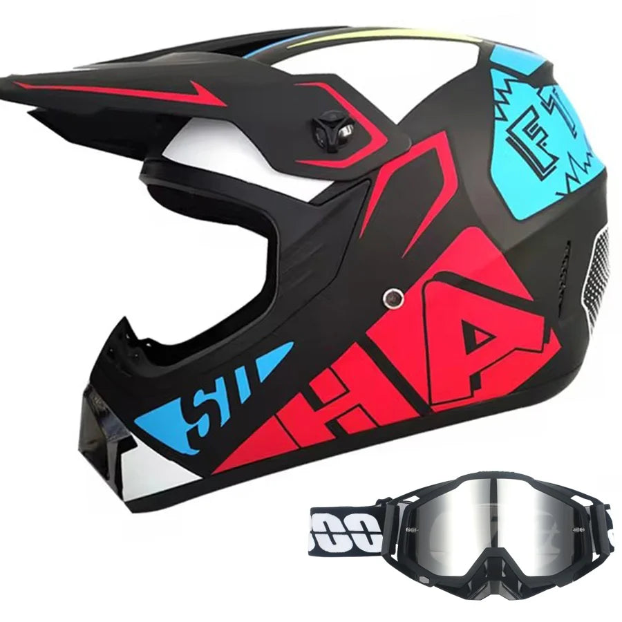 Kids Off-Road Champion Helmet DOT Certified Full Face MX & Dirt Bike Helmet w/ Goggles