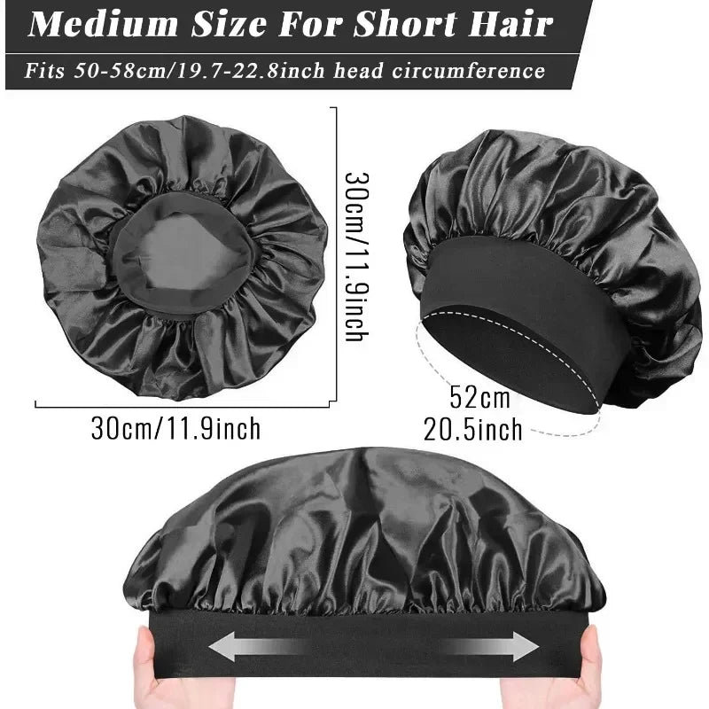 Satin Silk Sleep Bonnet – Hair Wrap Cap for Long & Curly Hair